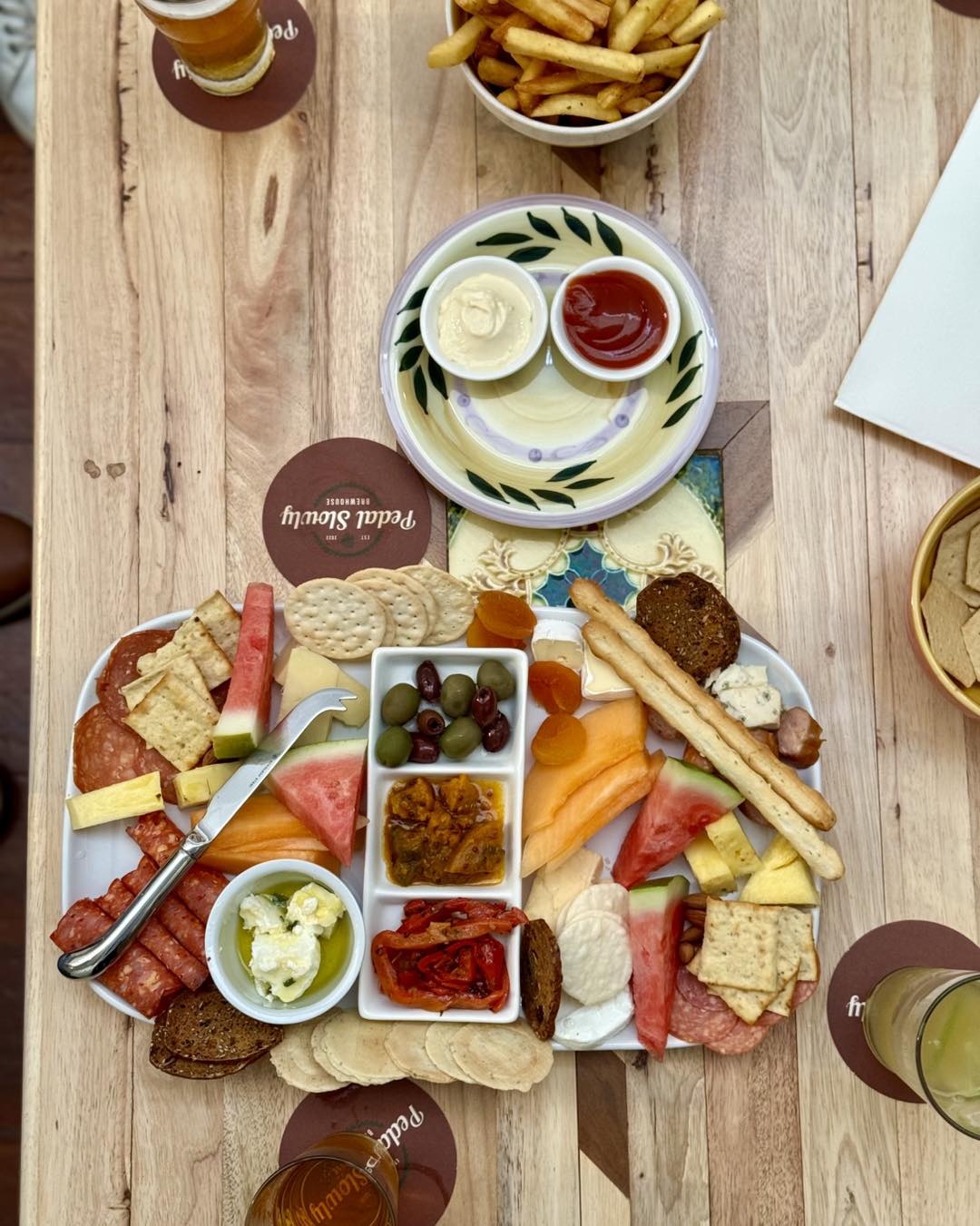 Food platter at Pedal Slowly