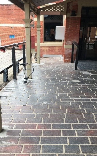 Bike lock station at Pedal Slowly Brewhouse